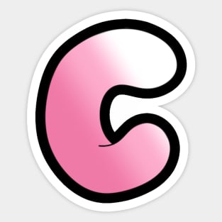 Pink Letter C Sticker